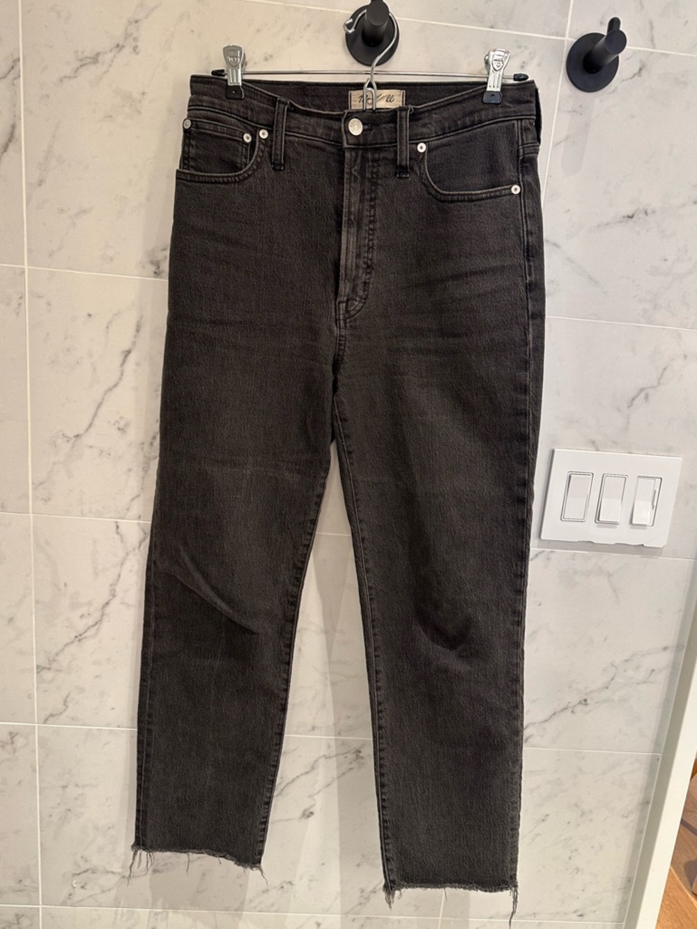 Madewell Black Perfect Vintage Straight Jeans, size 27